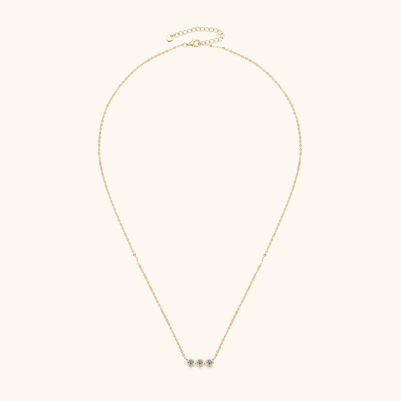 Triple Blessings Premium Moissanite Pendant Necklace - Elegant Jewelry Gift for Women, Bridesmaids & Special Occasions | Perfect for Weddings, Anniversaries & Birthday Celebrations