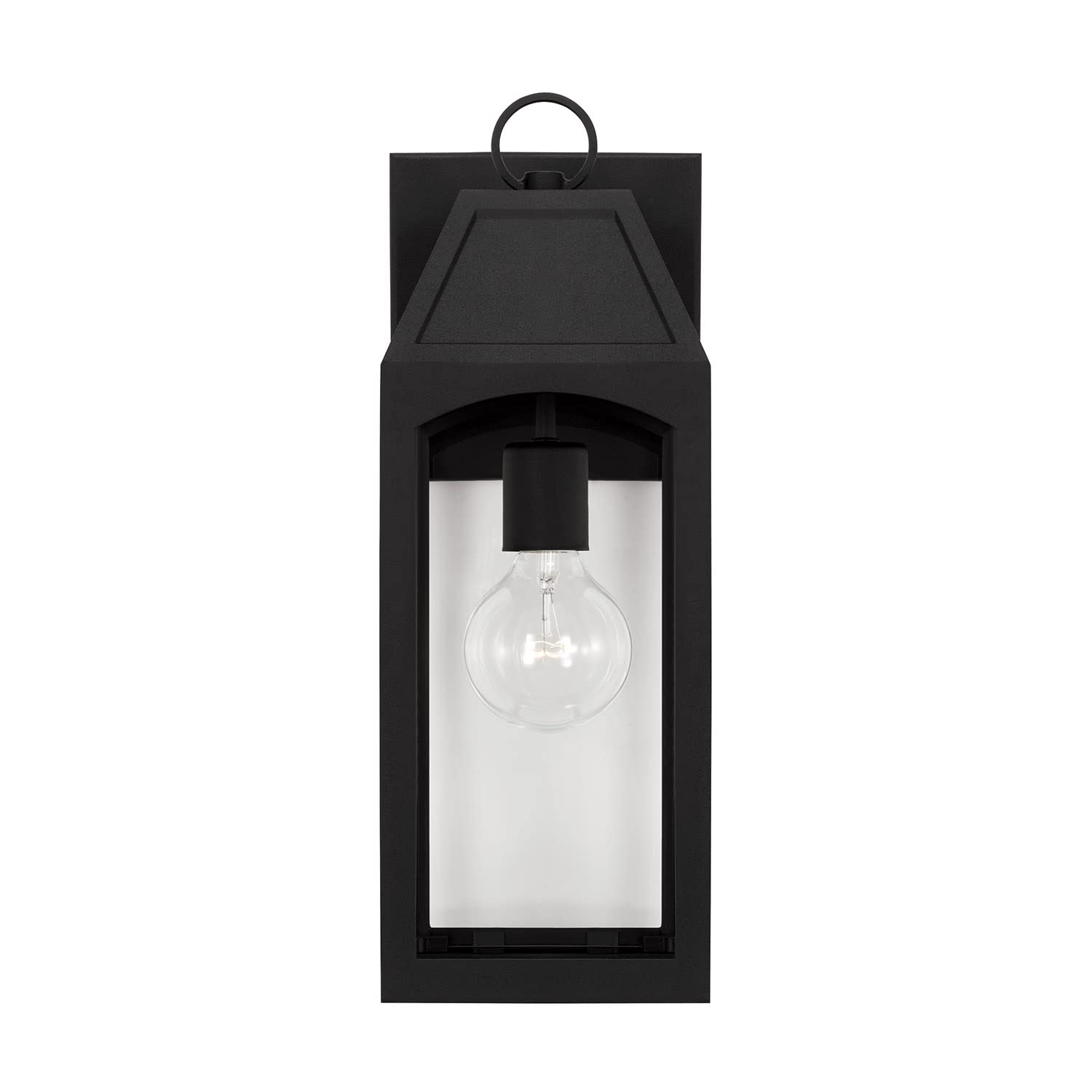 **Capital Lighting 946311BK Burton Clear Glass Outdoor Wall Lantern - 1-Light, 100W, Black (17