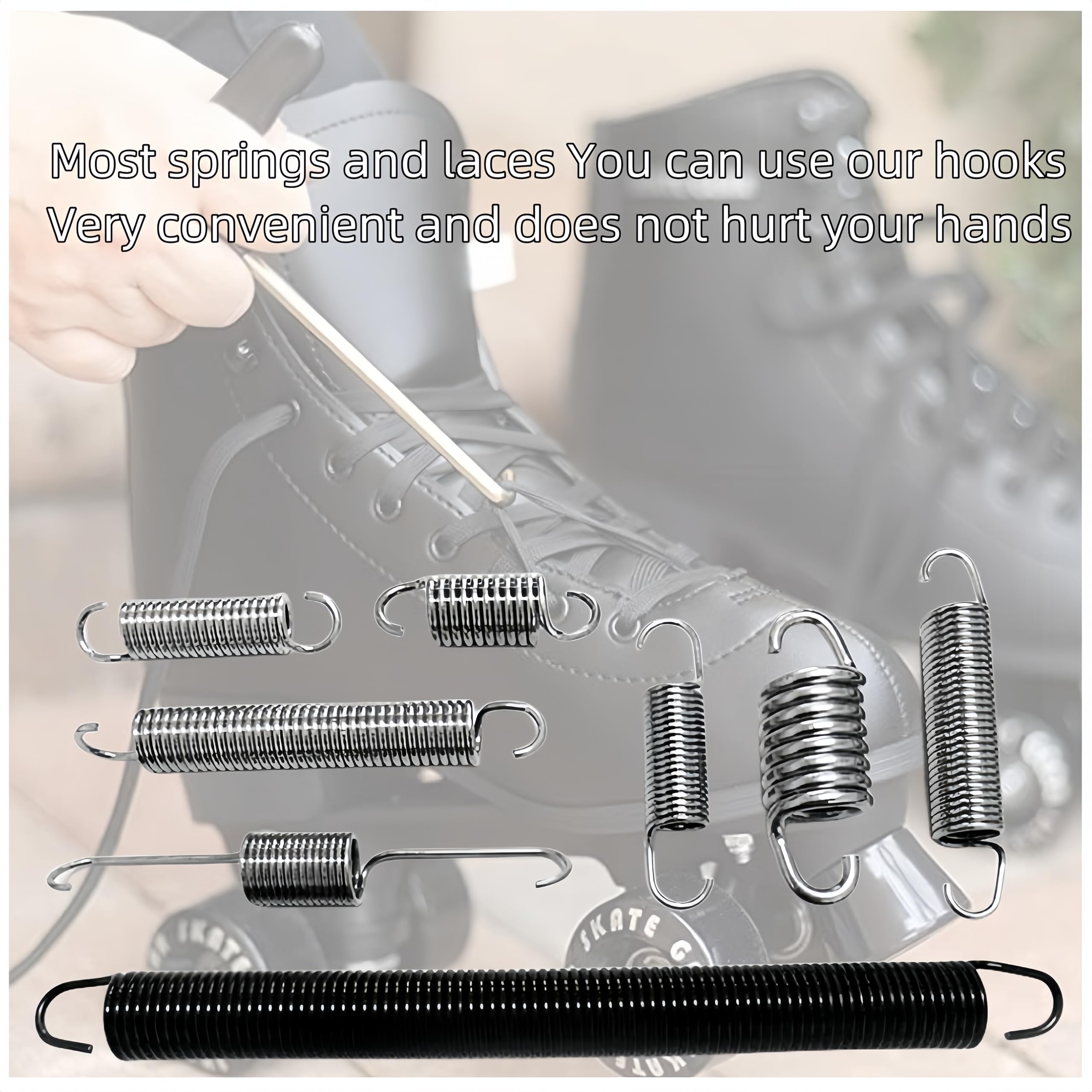 2-Pack Trampoline Spring Hook Puller Tool Kit - Heavy Duty Shoe Lace Tightener for Ice Skates & Roller Skates - Durable Plastic Hockey Skate Tightening Tool (Perfect for Rink, Training & Equipment Maintenance)