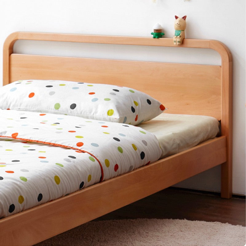 Solid Beech Wood Space-Saving Bunk Bed with Guardrails - Sturdy Twin Over Twin Loft Bed for Kids & Teens - Perfect for Small Bedrooms, Guest Rooms & Dormitories