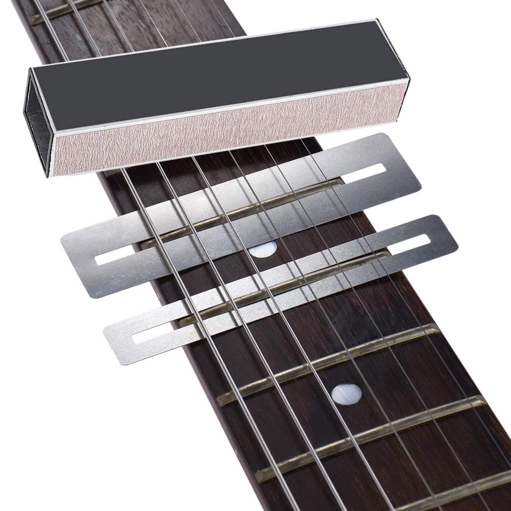 6Pcs Professional Guitar Repair Tool Kit with Storage Bag - Includes Fret Leveling Beam, Fret File, Fret Rocker & 2 Fingerboard Guards for Guitar & Bass Maintenance | Perfect for Luthiers, Musicians & DIY Guitar Repair at Home or Studio