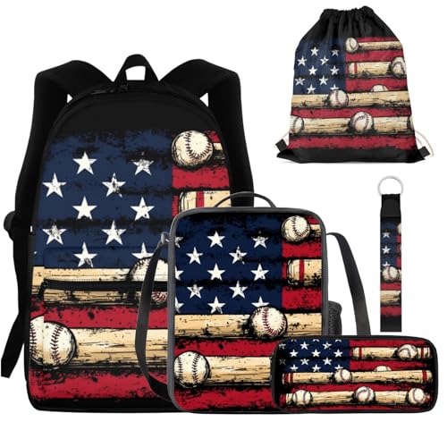 Baseball with American Flag