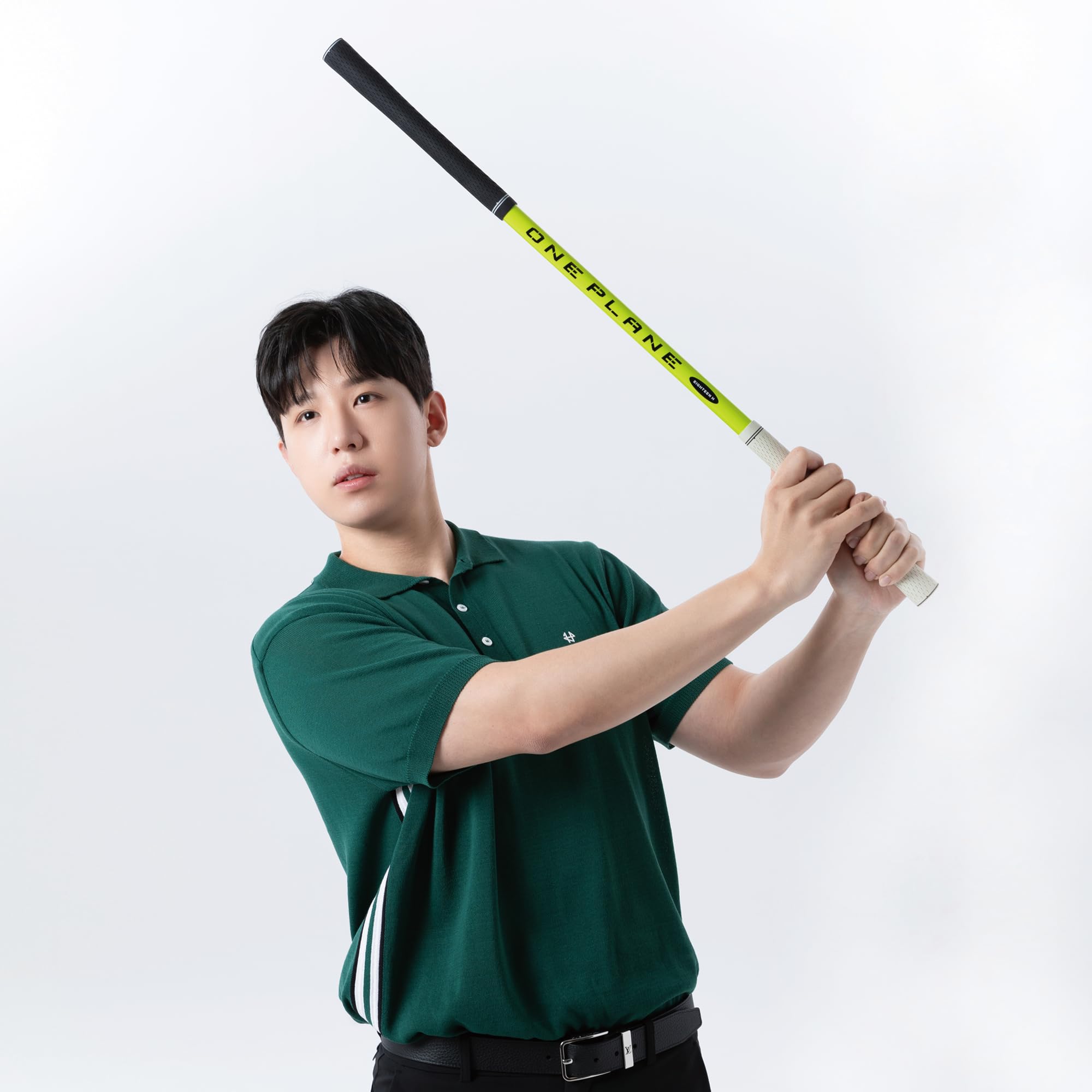 ONE Plane Heoseok Pro Golf Swing Trainer - Backswing Impact Practice Stick for Men & Women | Improve Golf Swing Mechanics & Accuracy | Perfect for Driving Range & Home Practice