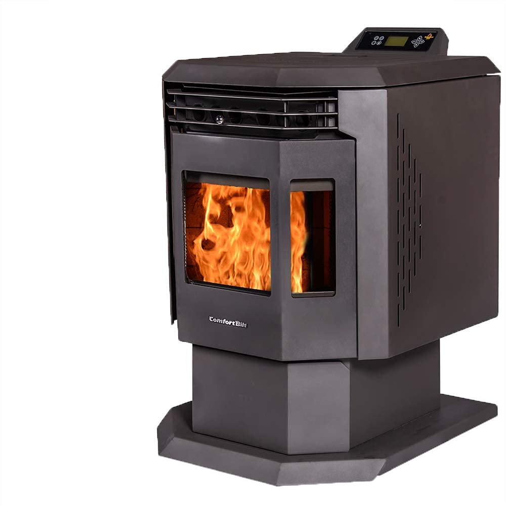 Comfortbilt HP21 Black Wood Pellet Stove with 40 lb Hopper - High Efficiency Heating for Home, Cabin & RV | Indoor & Outdoor Use