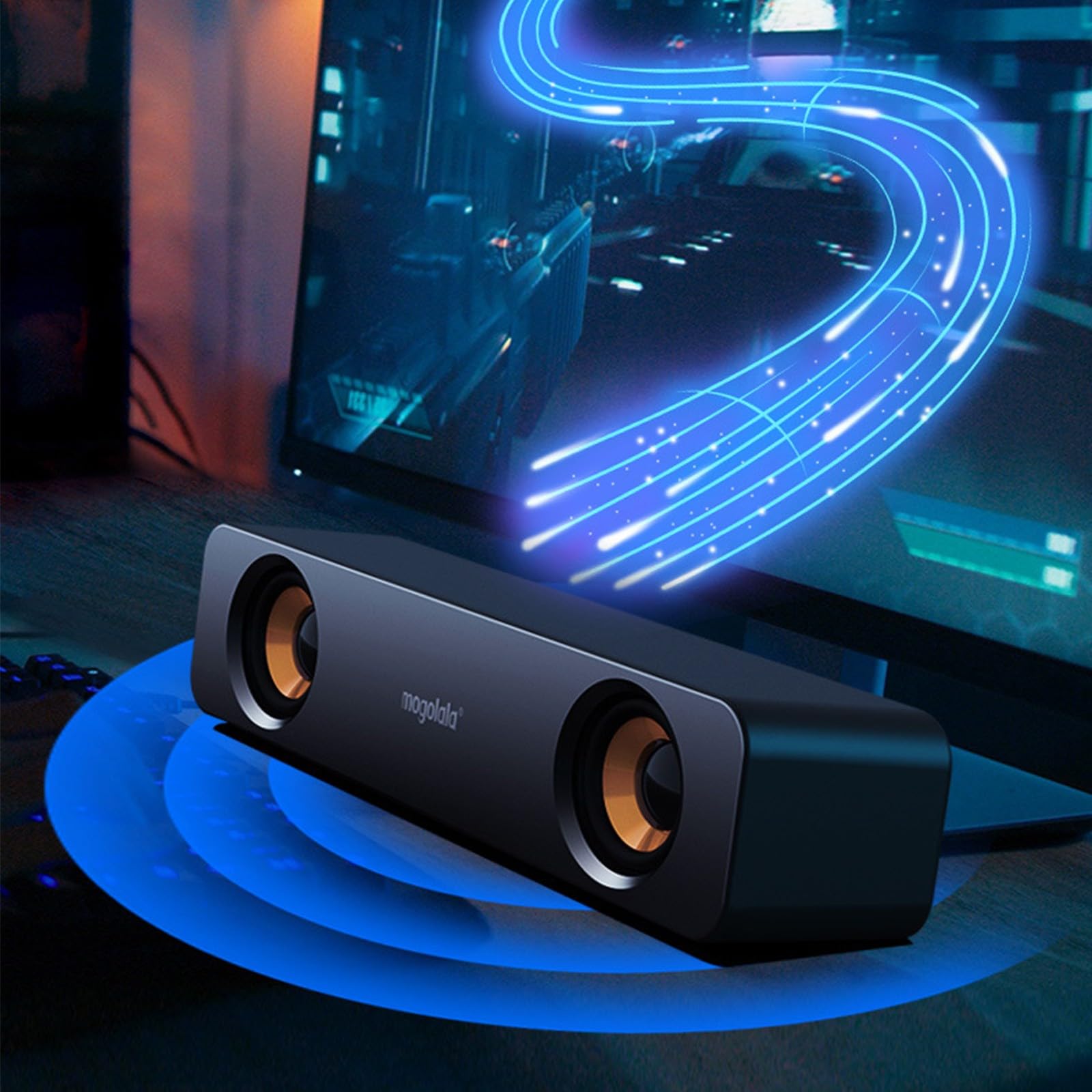 Bluetooth Speaker with Strong Bass - Wired Computer Speaker for Home & Office
