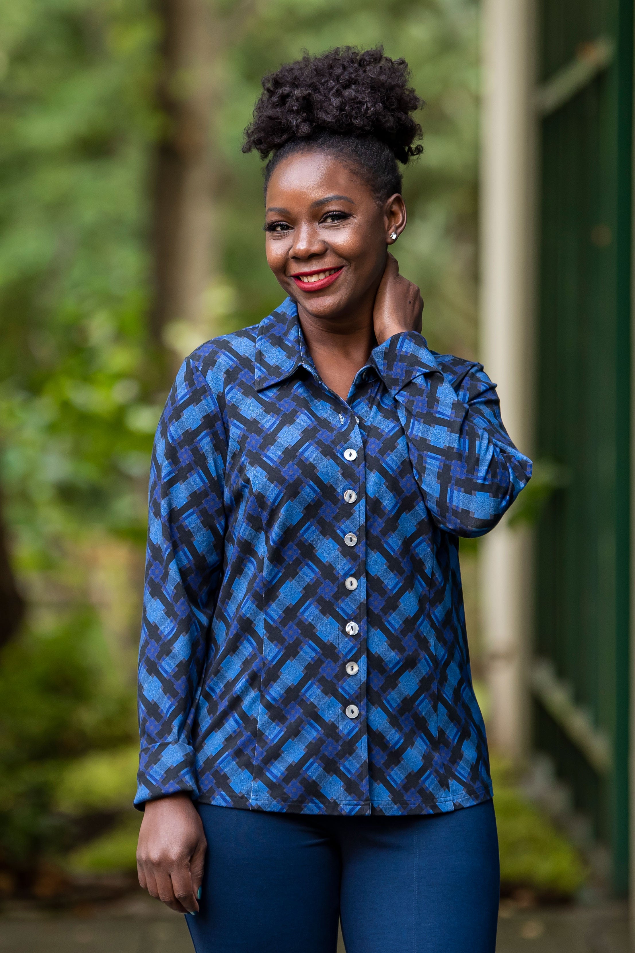 Harley Long Sleeve Top - Soft Bamboo Fabric with Scottish Isles Print | Women's Casual Shirt for Everyday Wear & Outdoor Activities