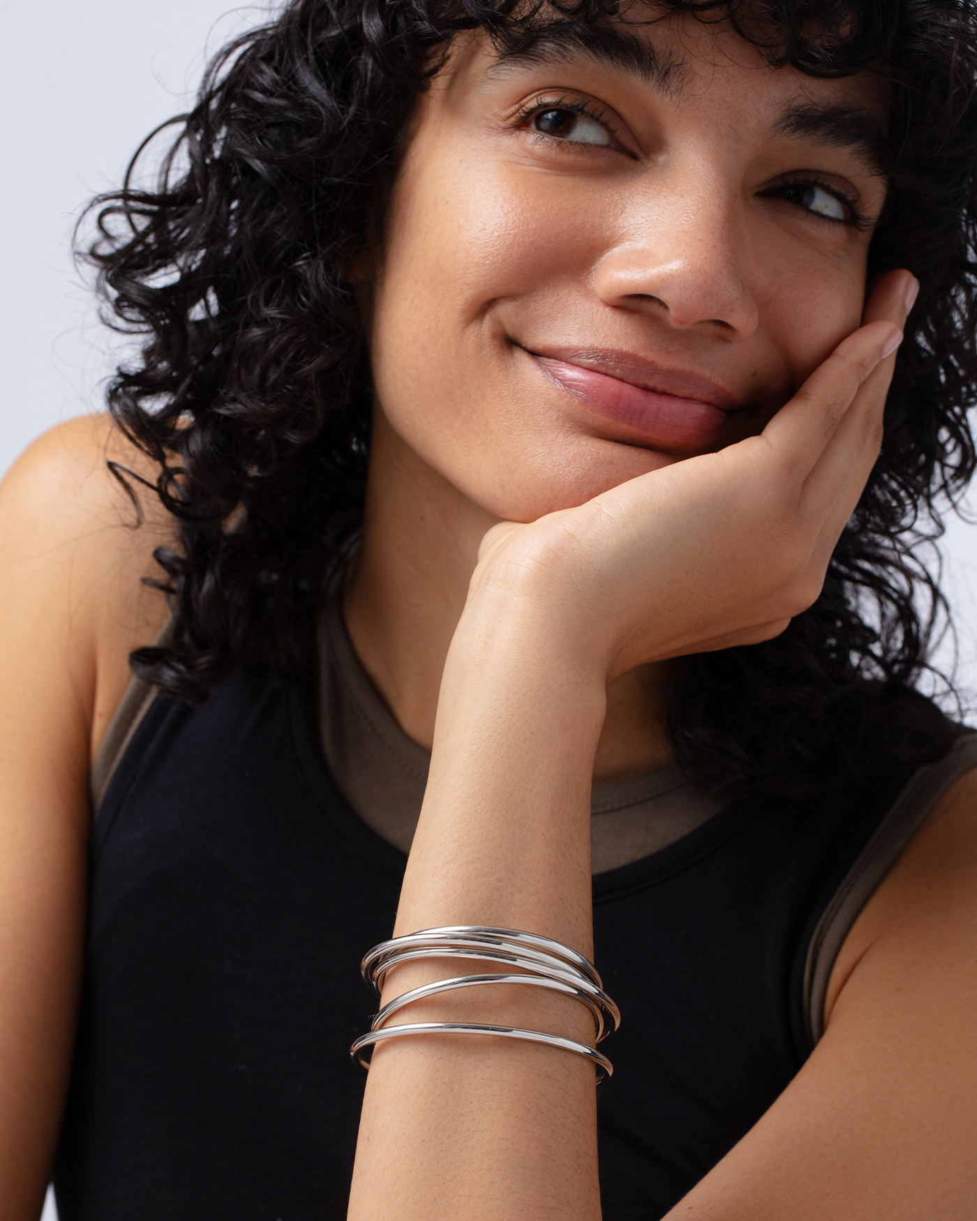 Dane Silver Bangle Set for Women - Elegant Stackable Bracelets for Everyday Wear & Special Occasions