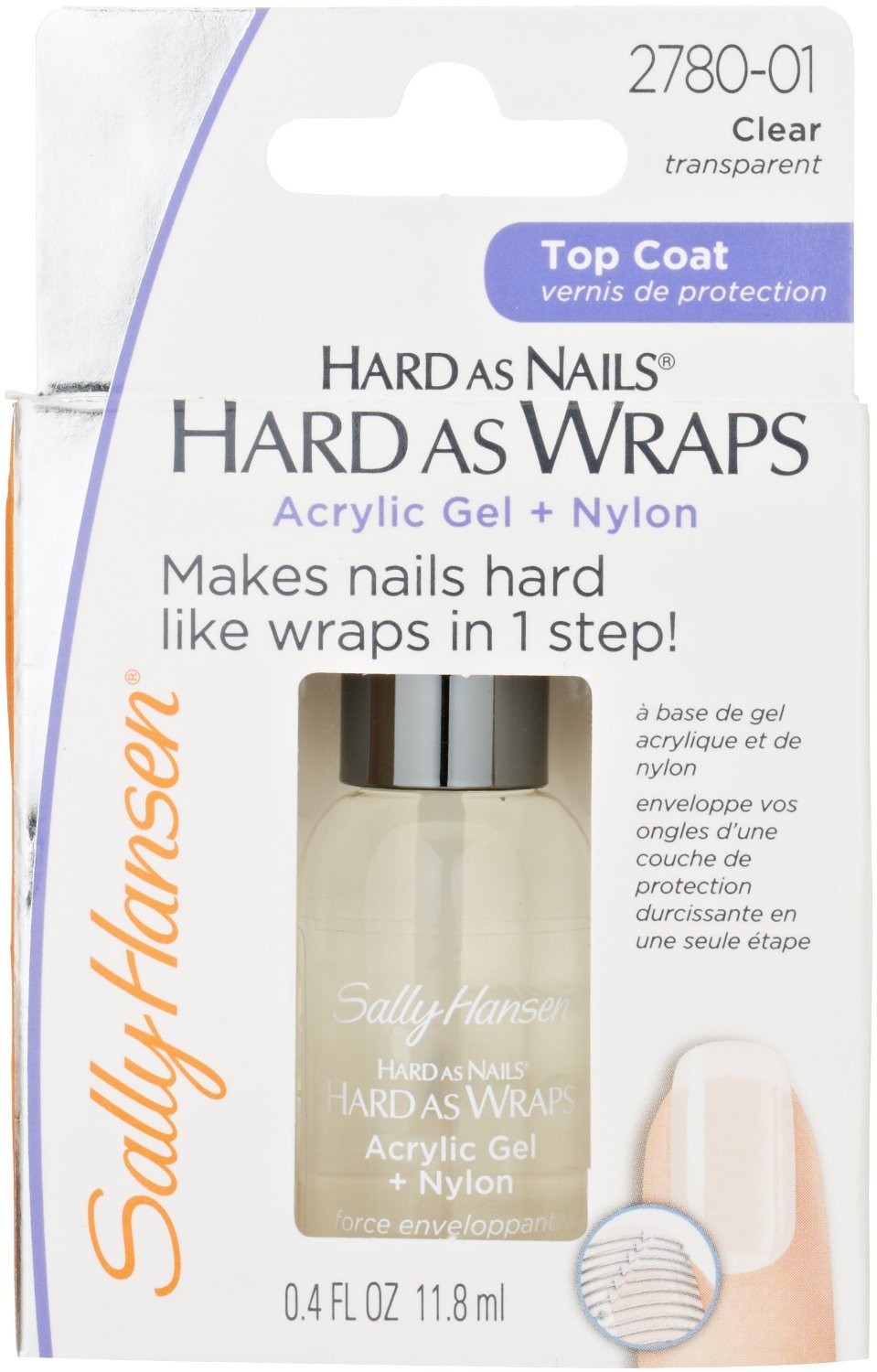 Sally Hansen Hard As Nails Wraps Clear - 2780-01 | Strengthening Nail Treatment for Damaged & Weak Nails | Perfect for Manicures, Nail Care & Everyday Protection