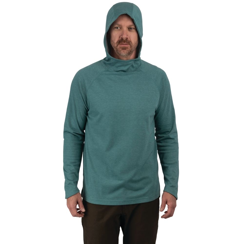 Men's Dodson UPF 50+ Work Hoodie - Hydro Heather | Sun Protective Long Sleeve Hooded Shirt for Outdoor Work, Hiking & Construction | Lightweight & Breathable Workwear