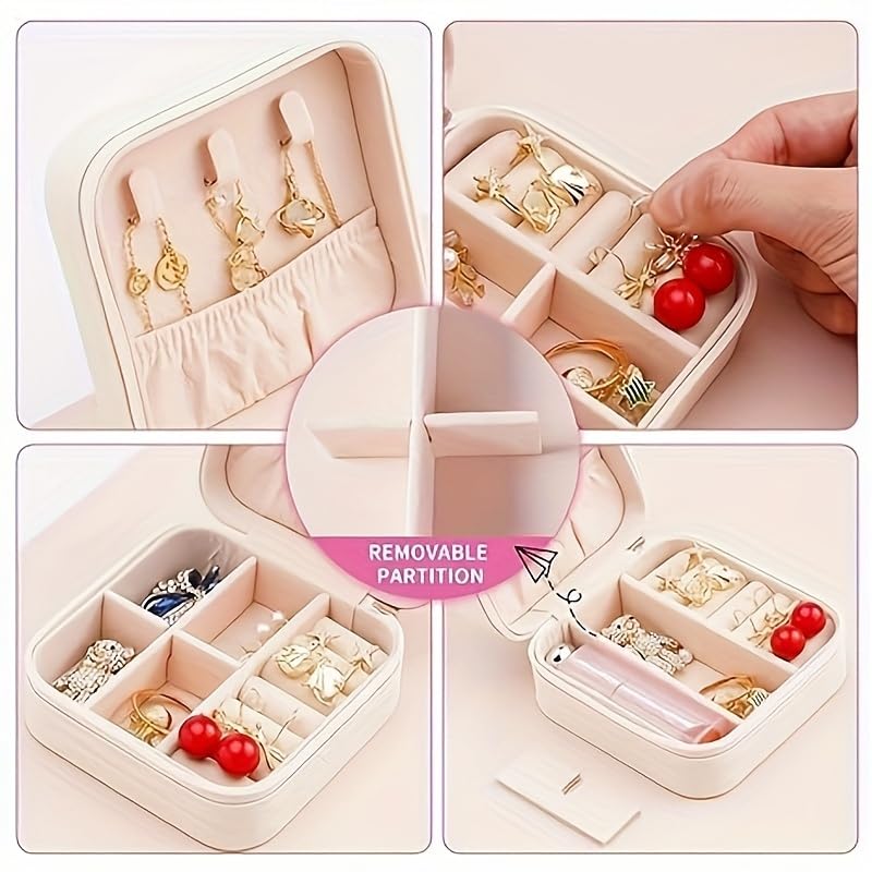 UV STYLISH Women's Small Iron Jewelry Box - PU Leather Compact Jewelry Organizer for Rings, Earrings & Necklaces (Black) | Perfect for Travel, Home & Gift Giving
