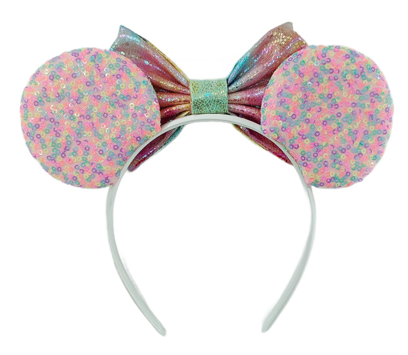 Sparkling Mouse Ears Birthday Headband with Shiny Sequins & Diamond Decor - Costume Cosplay Accessory for Girls & Women | Perfect for Disney Parties, Birthday Celebrations & Themed Events (BR-5)