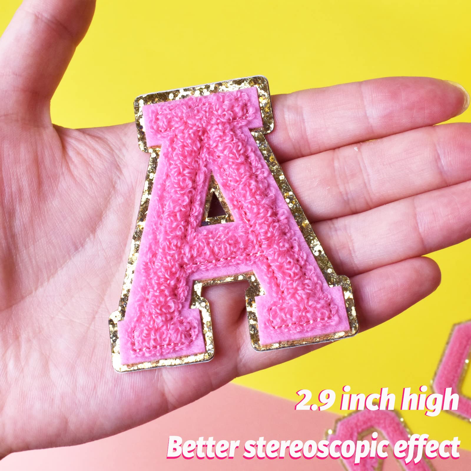 Iron-On Letter Patches - Self-Adhesive Preppy Alphabet Letters for Clothing, Jackets & Bags (1PC) - Perfect for DIY Crafts, Varsity Style & Customizing Denim