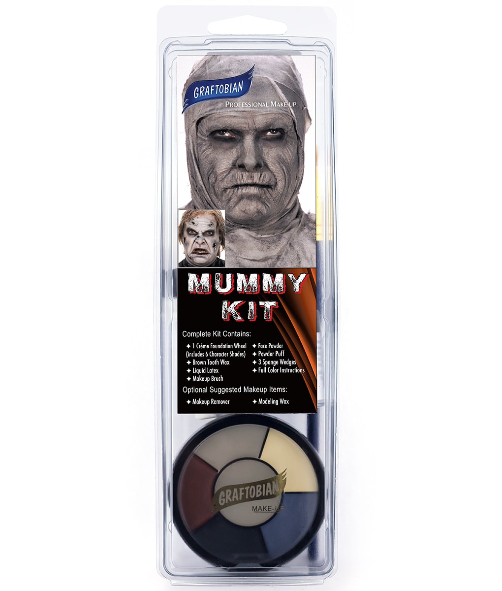 Professional Mummy Makeup Kit for Halloween Costume - Scary Special Effects FX Makeup Set for Cosplay, Theater & Horror Parties