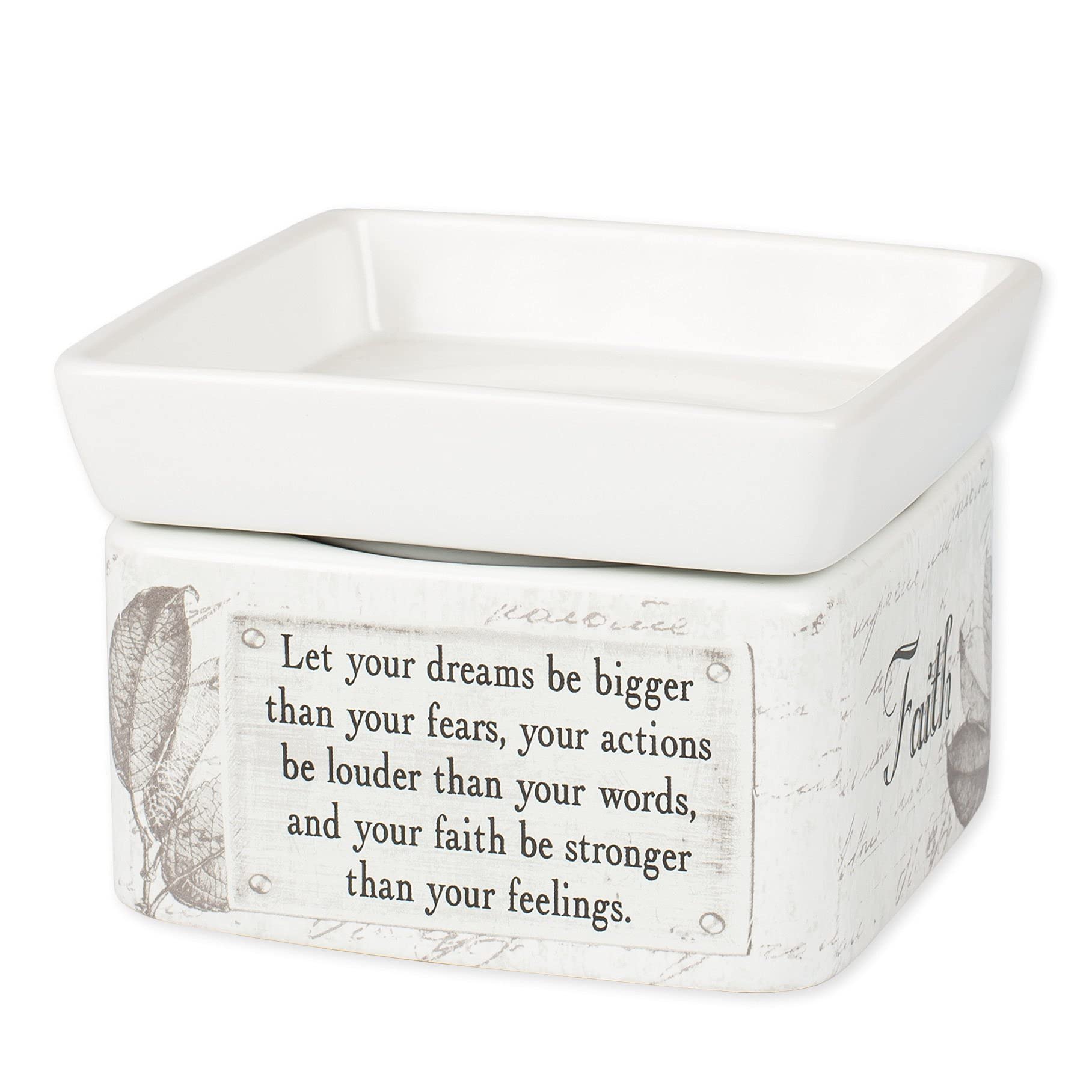 Elanze Designs You Are Braver Faith Stronger 2-in-1 Electric Jar Candle & Wax Warmer - Perfect for Home, Office, and Relaxation Spaces
