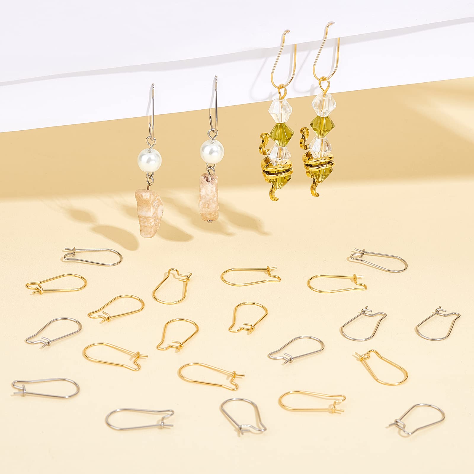 DICOSMETIC 200pcs 2 Colors 20mm U-Shaped Earring Hooks - 0.7mm Pin DIY Jewelry Making Supplies for Dangle Earrings | Perfect for Crafting, Gifts & Fashion Accessories