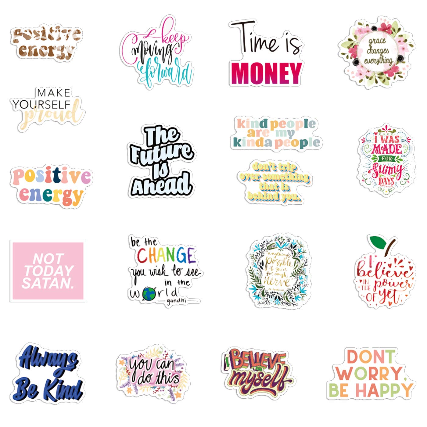 100pcs Motivational Stickers - Waterproof Vinyl Decals for Water Bottles & Laptops - Students & Teachers