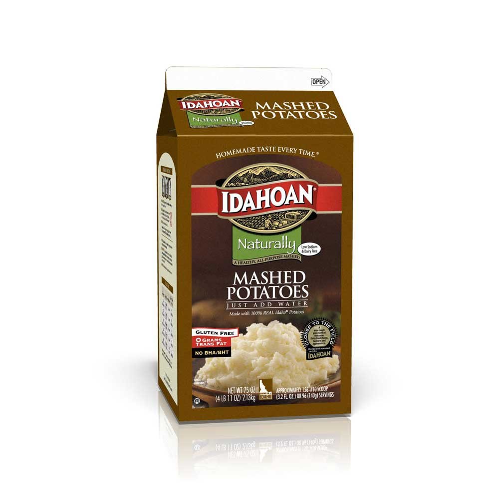 Idahoan Naturally Signature Mashed Potatoes - 4.68 Pound (6 Pack) | Instant Mashed Potato Mix | Perfect for Family Dinners, Holiday Meals & Quick Side Dishes