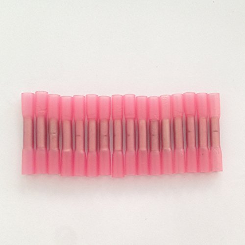 Heat Shrink Butt Connectors - Waterproof Insulated Wire Splice Terminals (Red, Blue, Yellow, AWG 22-16, 100 Pack) for Automotive, Marine & Electrical Wiring Repairs