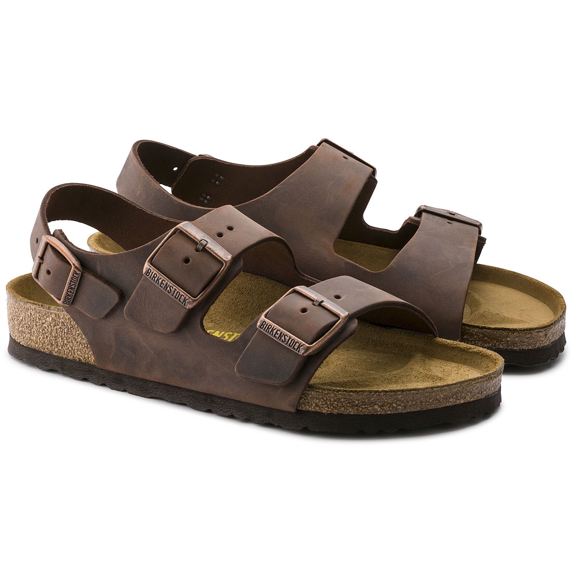BIRKENSTOCK MILANO HABANA OILED LEATHER SANDALS - Unisex Comfort Footwear for Men & Women | Perfect for Summer, Beach, and Casual Outings