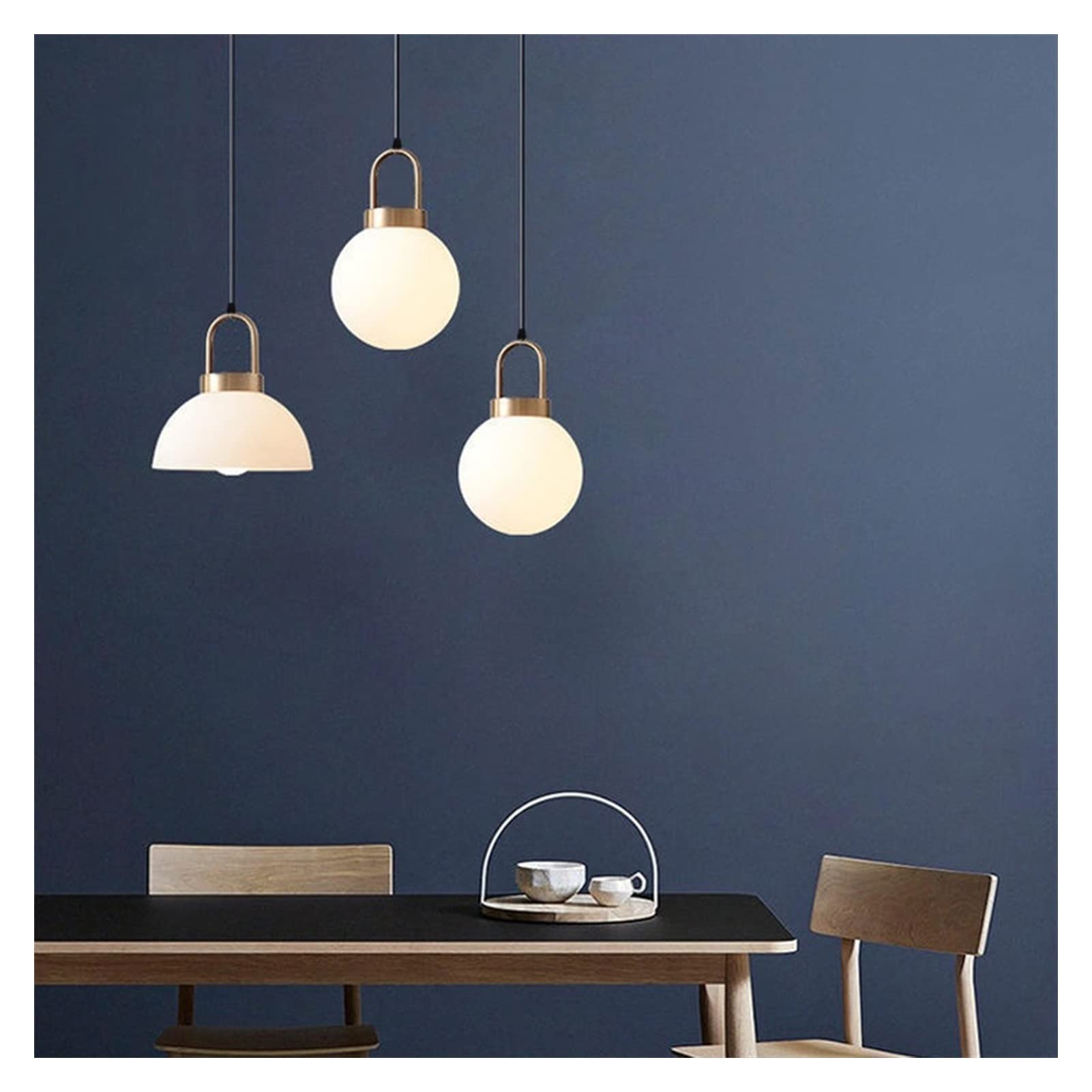 Crystal Chandelier Hanging Lights - Modern Nordic Style Semi-Circular Glass LED Pendant Lamp for Restaurant, Pub, Shop & Home Decor | Elegant Ceiling Lighting for Dining Room, Bedroom, Living Room & Commercial Spaces