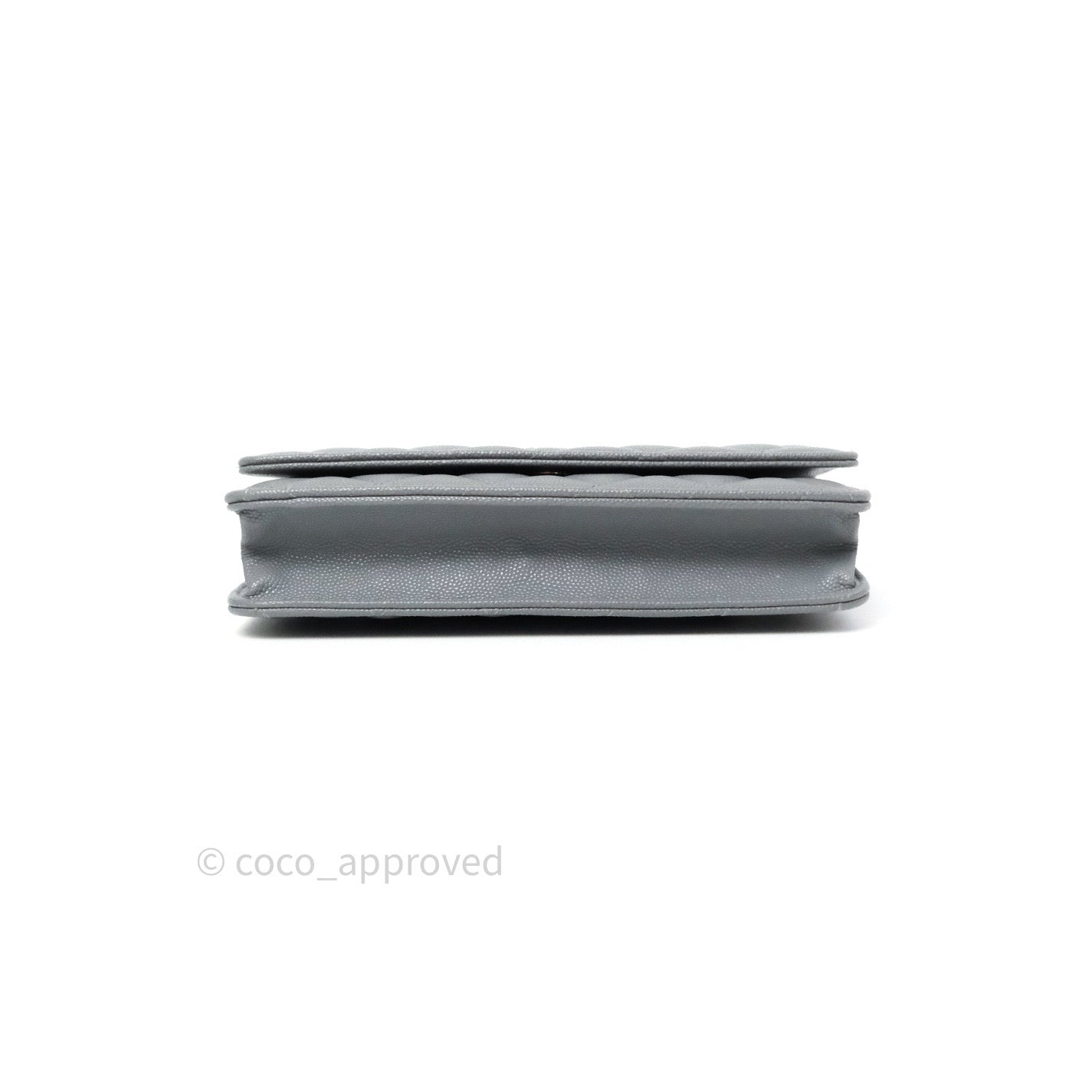 Chanel Caviar Quilted Wallet on Chain WOC in Grey with Light Gold Hardware - 20C Collection | Luxury Crossbody Bag for Women, Perfect for Evening Events & Daily Use