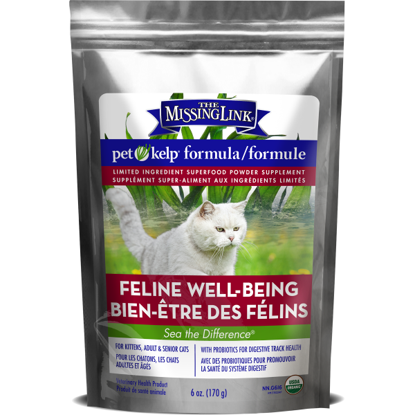 Organic Kelp for Cats - The Missing Link Pet Supplement for Feline Health & Wellness (6oz) - Supports Immune System, Coat Shine & Digestion - Perfect for Adult & Senior Cats