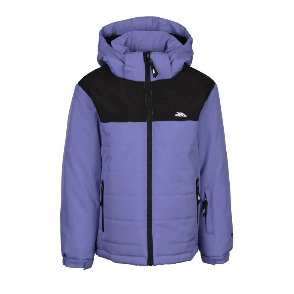 Trespass Halston Girls Ski Jacket - Waterproof Winter Coat for Kids in Baja Blue | Snowboarding, Skiing & Outdoor Activities
