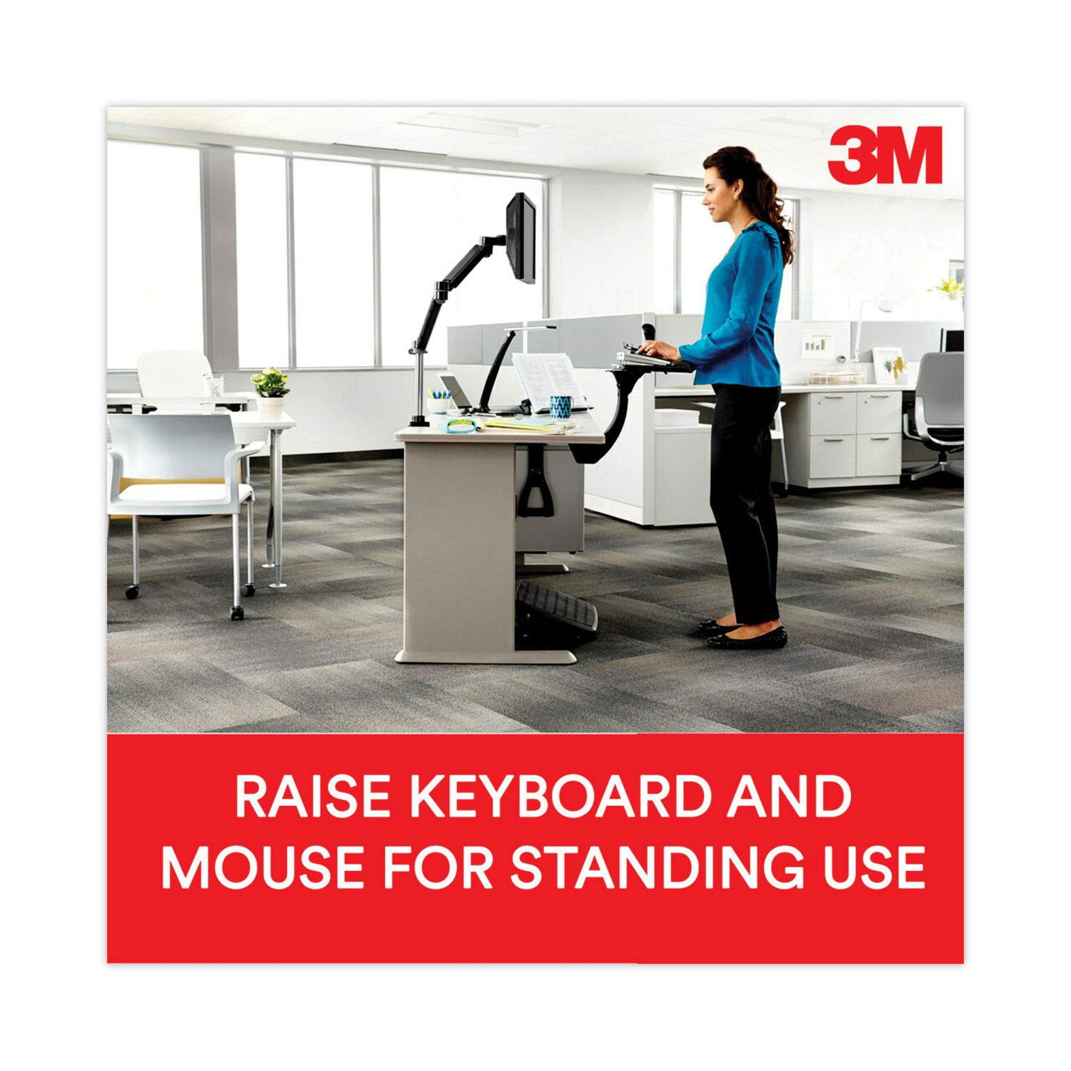 3M™ Sit-Stand Adjustable Keyboard Tray - Standard Platform 25.5
