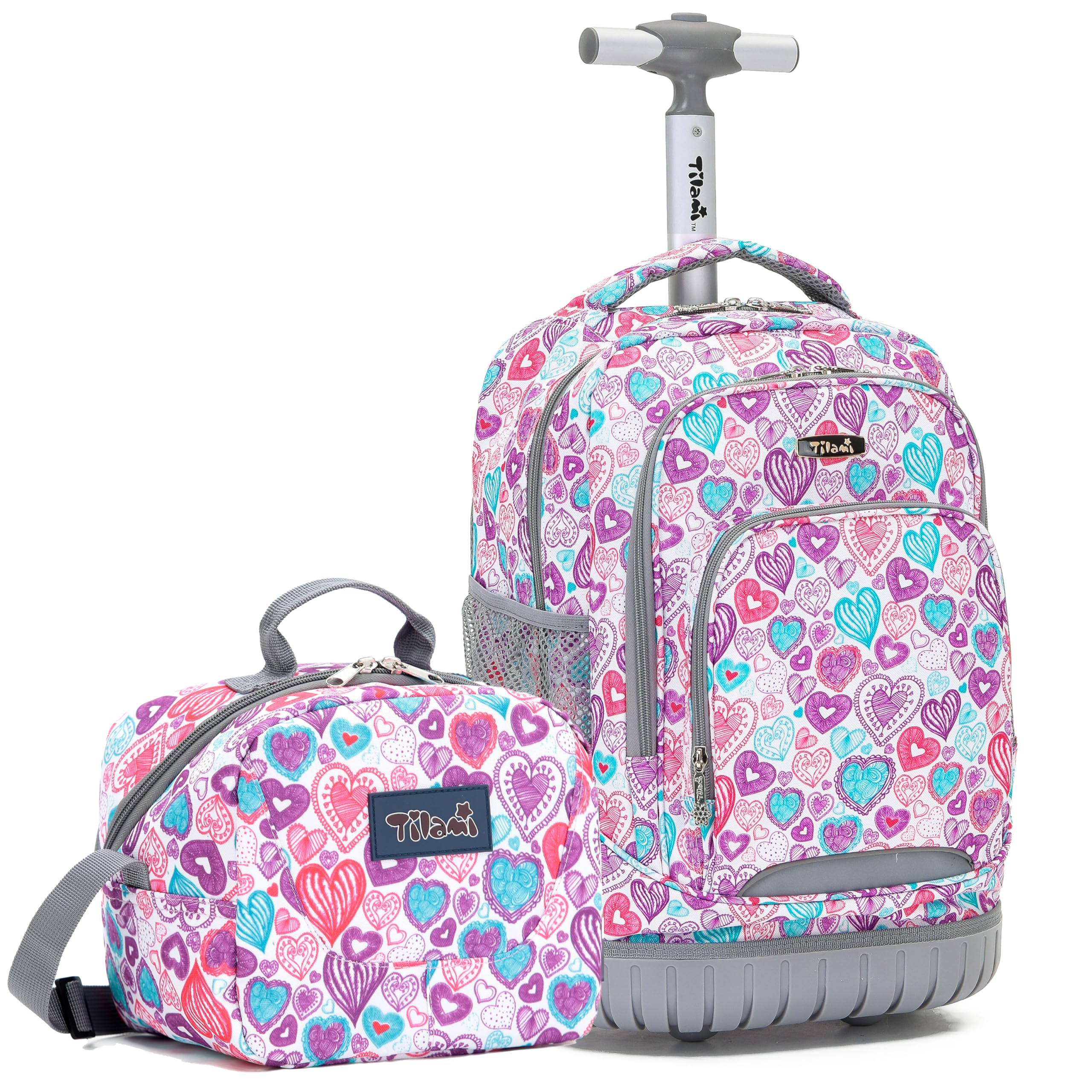 TILAMI 18 Inch Rolling Backpack for Kids - Wheeled Laptop Backpack with Extendable Handle, Durable School Backpack for Travel, College & Airplane Carry-On (Ideal for School, Commuting & Family Trips)