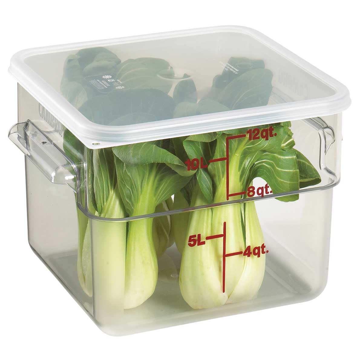 Cambro 12SFSCW135 CamSquare Camwear 12 qt Clear Food Storage Container - Durable, BPA-Free for Kitchen, Restaurant & Meal Prep