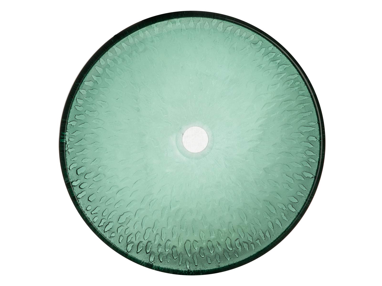 Round Glass Vessel Sink for Bathroom - Modern Green Drops Design, Above Counter Basin for Vanity, Perfect for Contemporary Home Decor & Spa Style Bathrooms