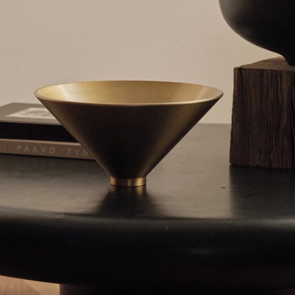 AUDO CPH Taper Bowl - Handcrafted Brass Decorative Bowl for Dining Table Centerpiece, Home Decor & Gift Giving