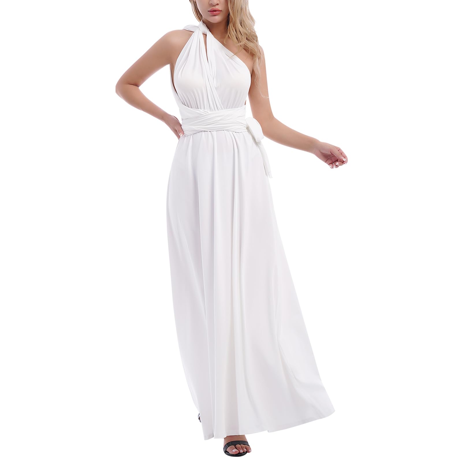 Women's Convertible Wrap Evening Gown - Maxi Cocktail Dress Multi-Way Formal Long Dress for Parties, Weddings & Special Occasions