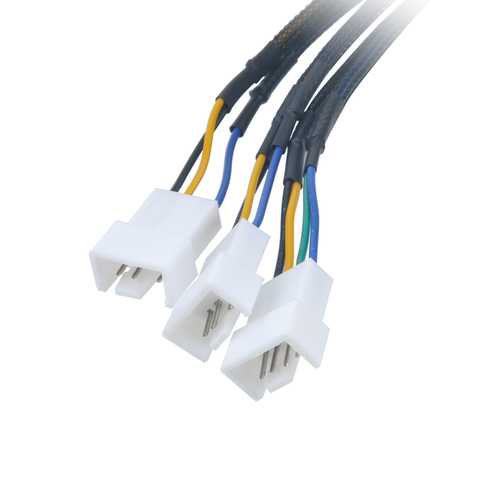 Akasa AK CBFA06 30 PWM Fan Splitter Cable - Connect 3 PWM Fans to Single Motherboard Header - Extend Power Supply - Perfect for PC Cooling & Gaming Rigs