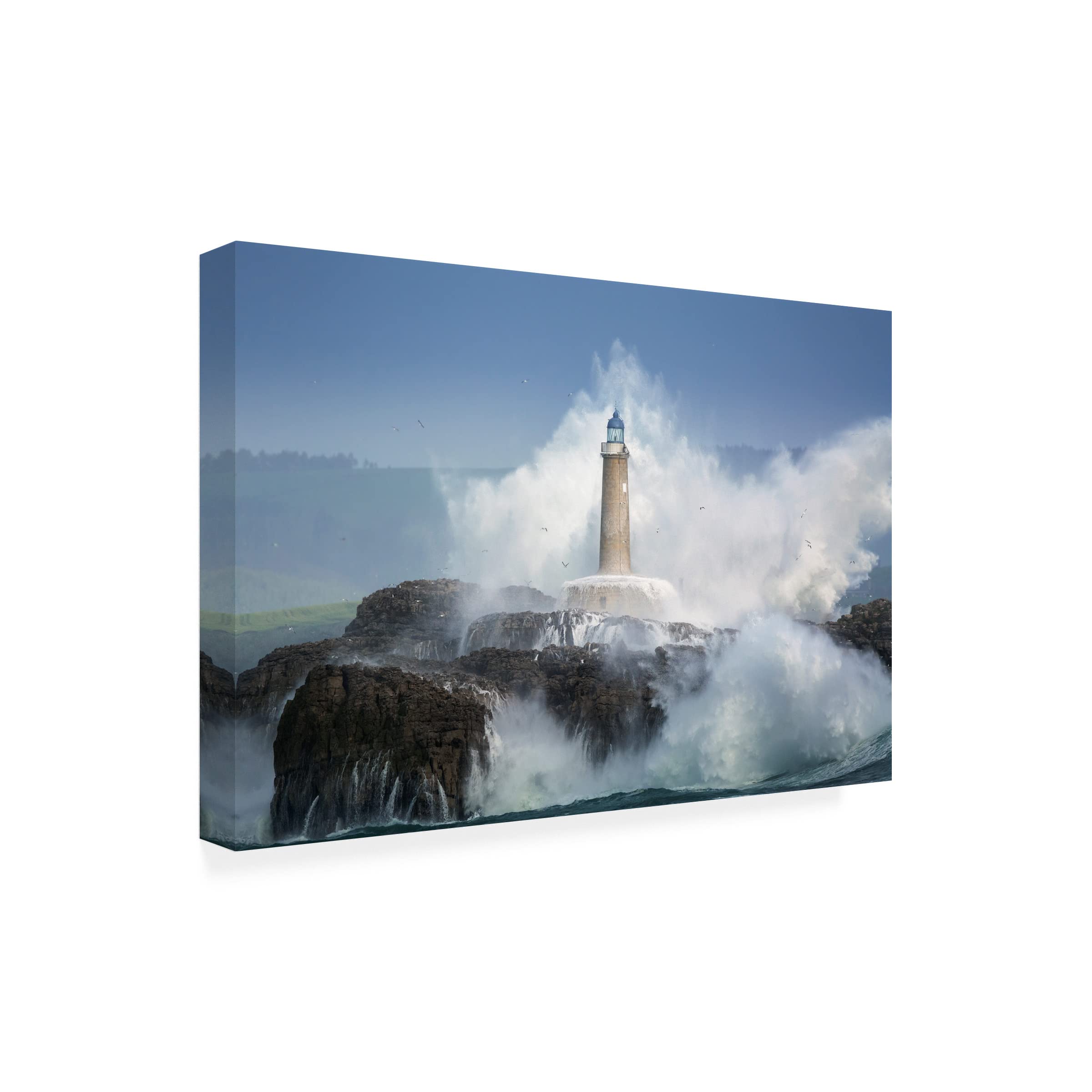 Trademark Fine Art 'Wild Sea' Canvas Wall Art by Sergio Saavedra Ruiz - Ocean Wave Painting for Coastal Home Decor, Beach House Living Room & Office Wall Decor