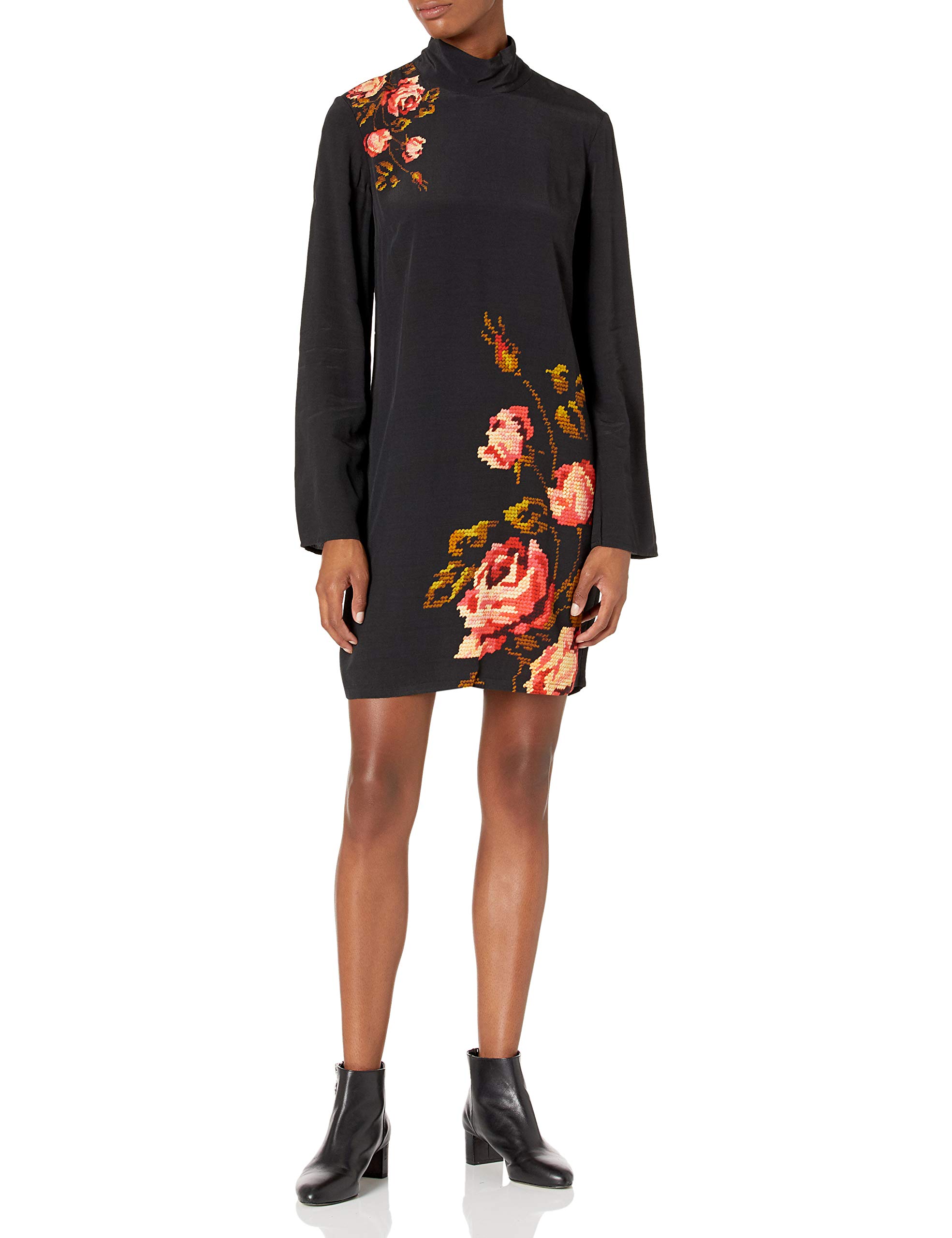 Desigual Women's Long Sleeve Dress - Elegant Floral Print Maxi Dress for Casual Wear, Office & Special Occasions