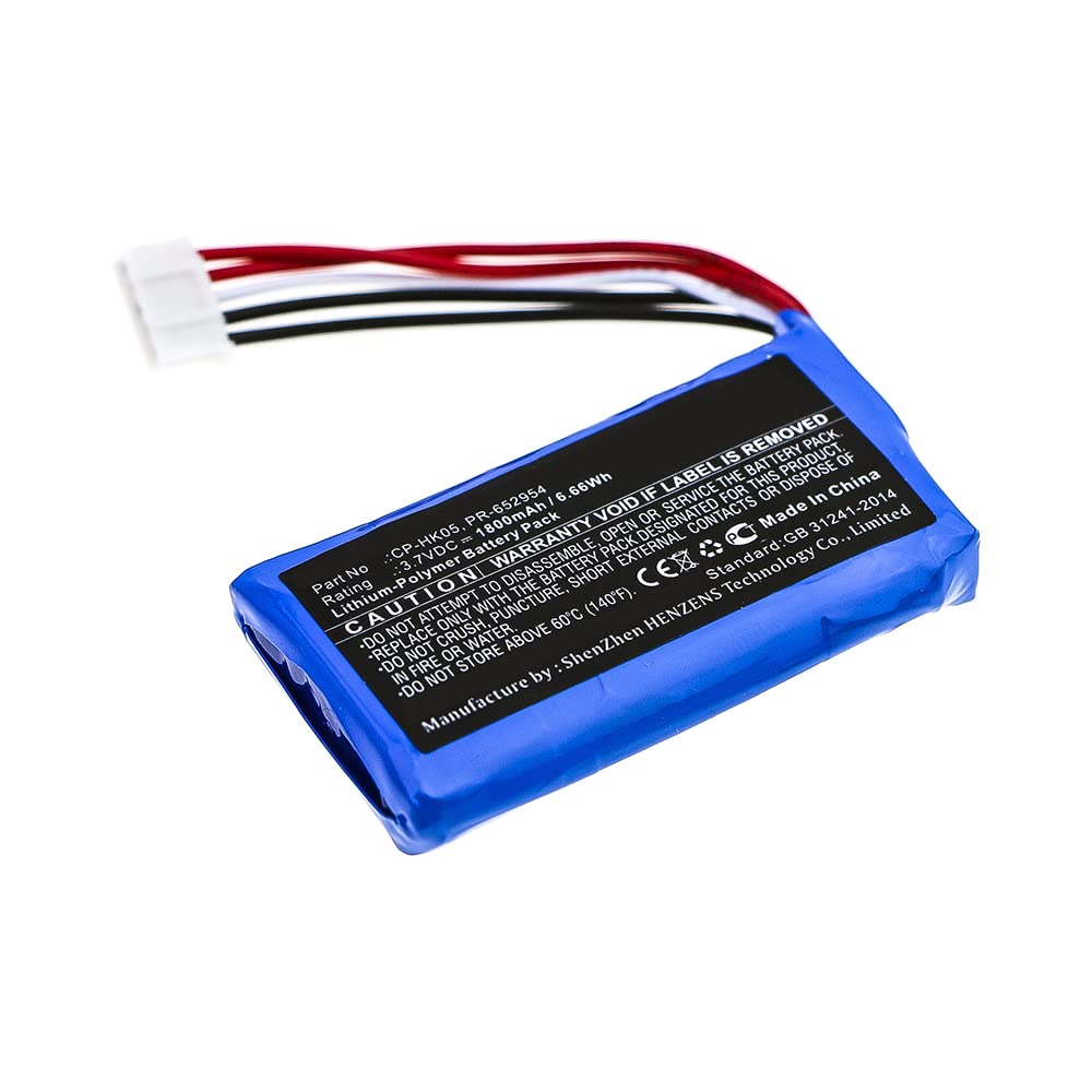 Synergy Digital Speaker Batteries - 3-Pack Li-Polymer 3.7V 1800mAh Replacement Battery for Harman/Kardon PR-652954 Speaker | Long-Lasting Power for Home Audio, Parties & Outdoor Entertainment