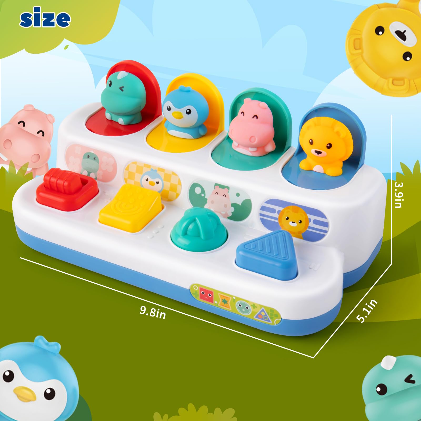 Montessori Cause and Effect Toy for Babies 6-12 Months - Push Button Pop Up Animal Sensory Toy | Interactive Learning Toy for Toddlers 1-3 Years | Educational Developmental Toy for Boys & Girls 9-11 Months | Perfect for Early Childhood Development & Playtime Fun