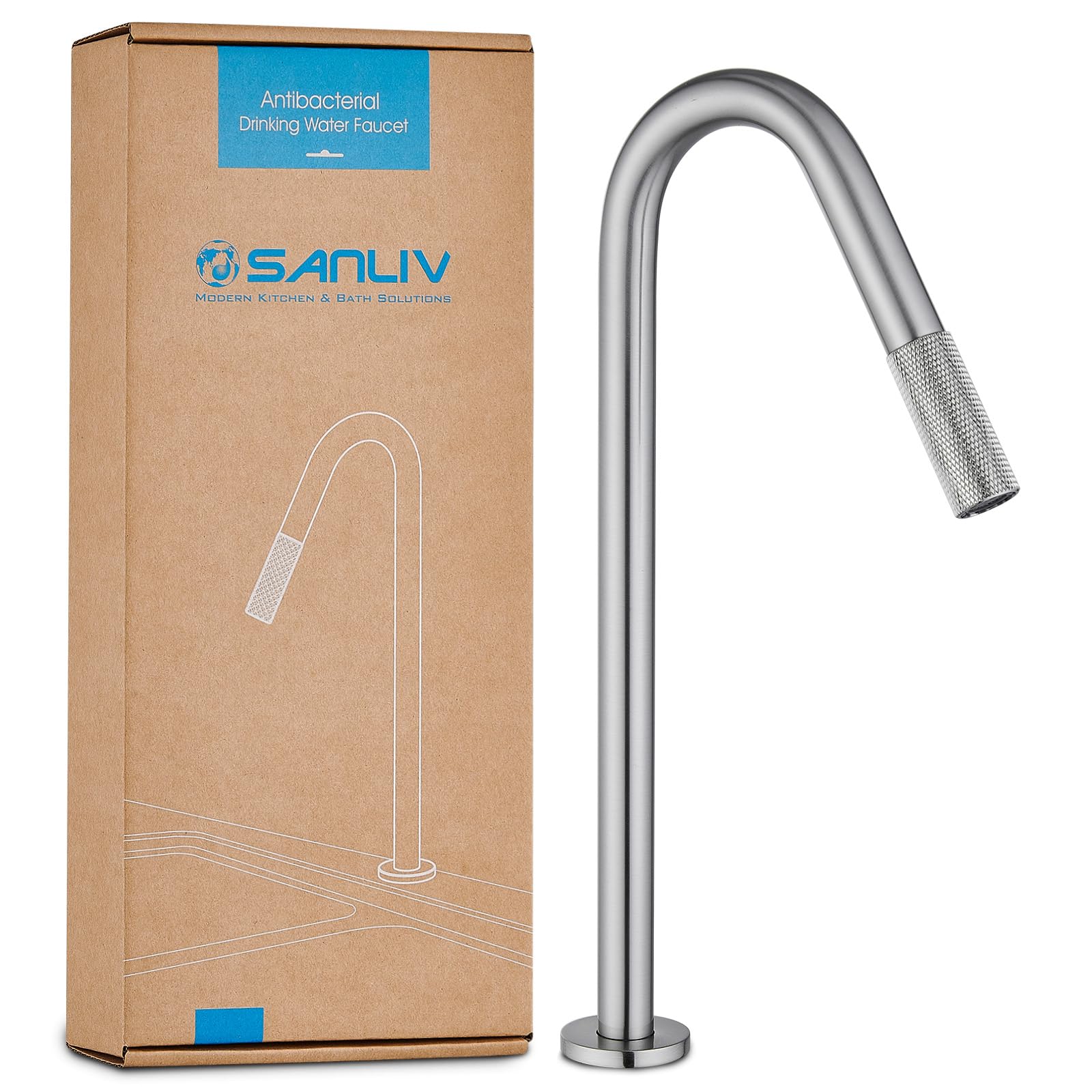 Brushed Nickel RO Faucet for Kitchen Sink - Lead-Free Stainless Steel Reverse Osmosis Drinking Water Faucet | Perfect for Filtered Water Dispensing & Clean Drinking Water