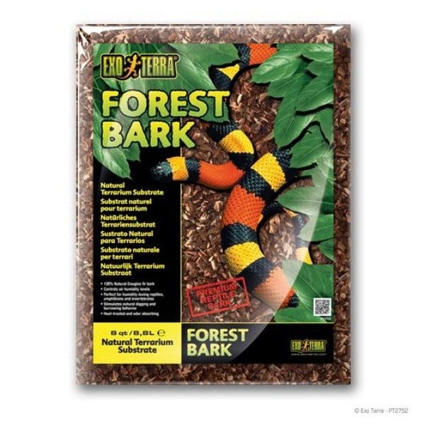 Exo Terra Forest Bark Terrarium Substrate - Natural Reptile Bedding for Snakes, Lizards & Frogs - Ideal for Tropical & Rainforest Habitat Enclosures