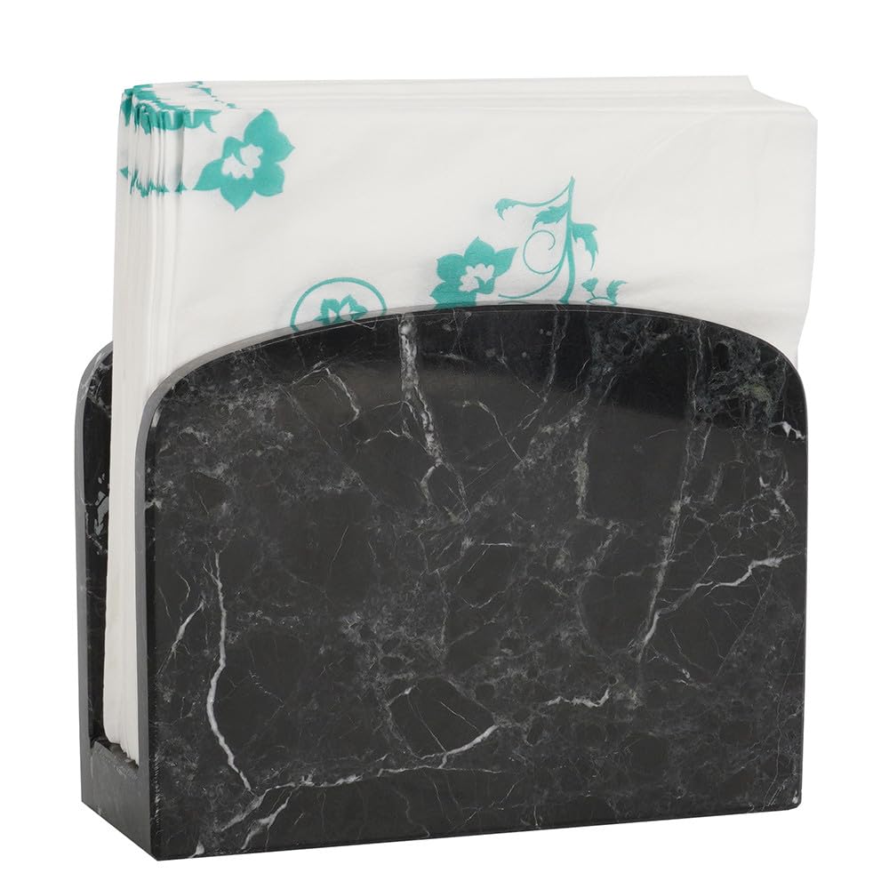 Handmade Black Marble Napkin Holder 5.5 Inch - Elegant Kitchen & Dining Table Decor for Coffee Tables, Cocktail Parties, and Home Accessories | Perfect for Restaurants, Weddings, and Holiday Gatherings