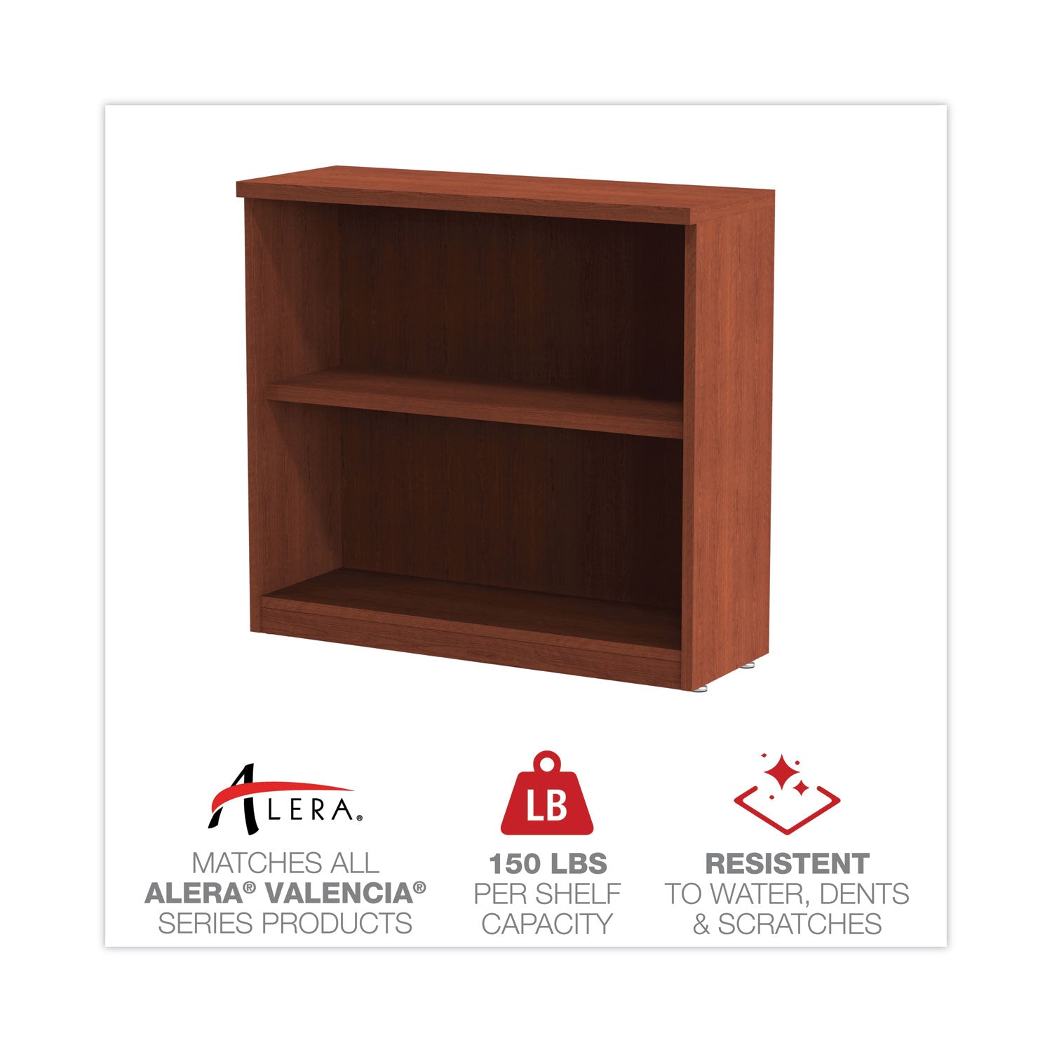Alera Valencia Series 2-Shelf Bookcase - 31.75