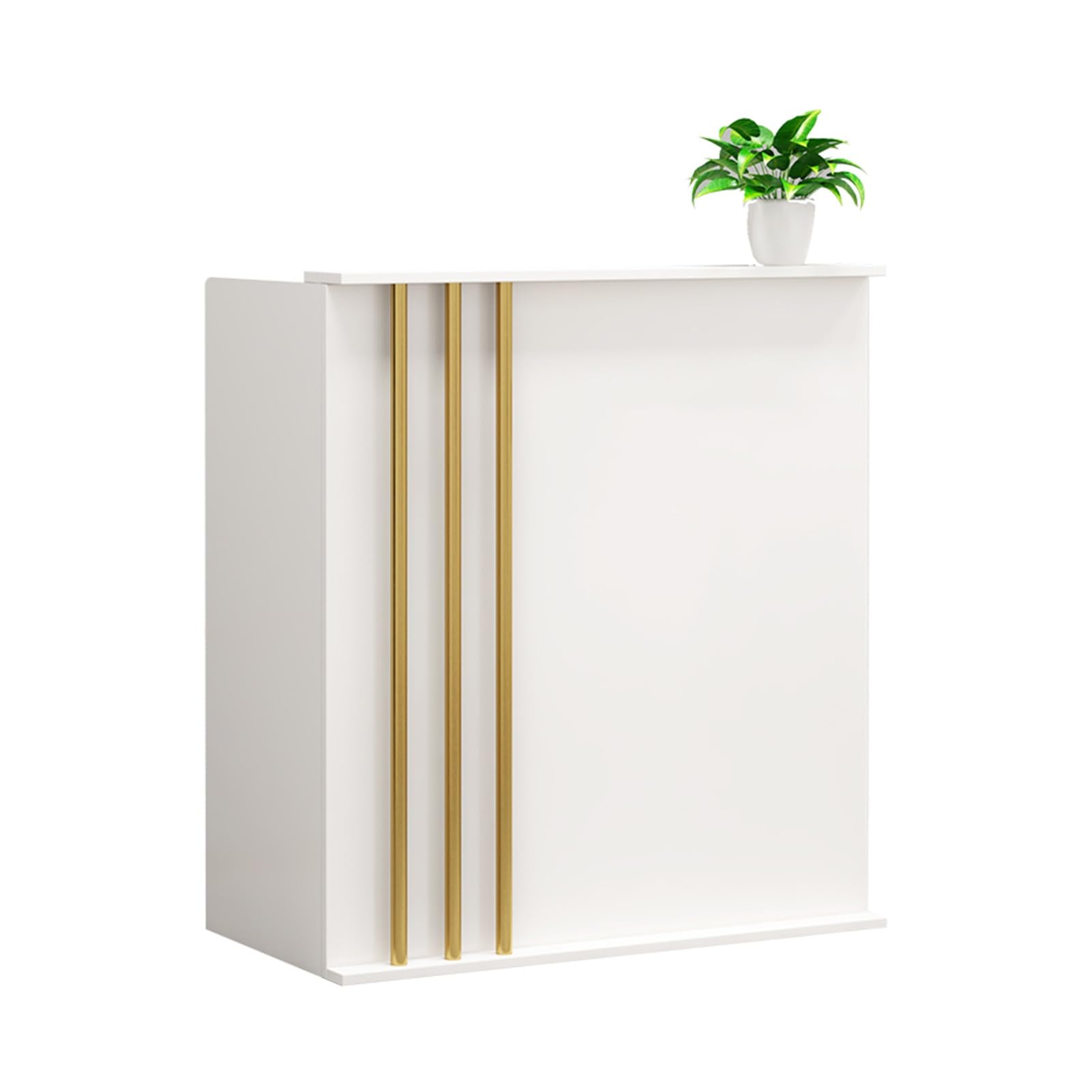 L-Shaped Reception Desk with Lockable Drawers - Small Office Front Desk with Storage Cabinet, Space-Saving Retail Checkout Counter - Perfect for Hotels, Clinics, and Corporate Lobbies