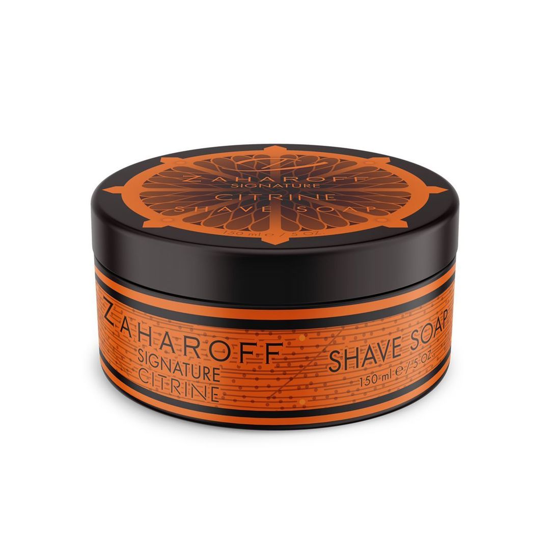 Zaharoff Signature Citrine Shaving Soap for Men - Luxury C4 Base Shave Soap with Gentle Formula - Perfect for Sensitive Skin & Daily Shaving Routine