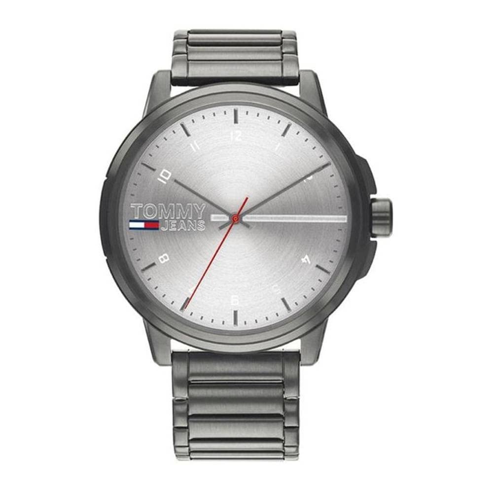 Tommy Hilfiger Men's Gray Quartz Stainless Steel Casual Watch with Leather Strap (Model 1791679) - Perfect for Office, Business Meetings & Everyday Wear
