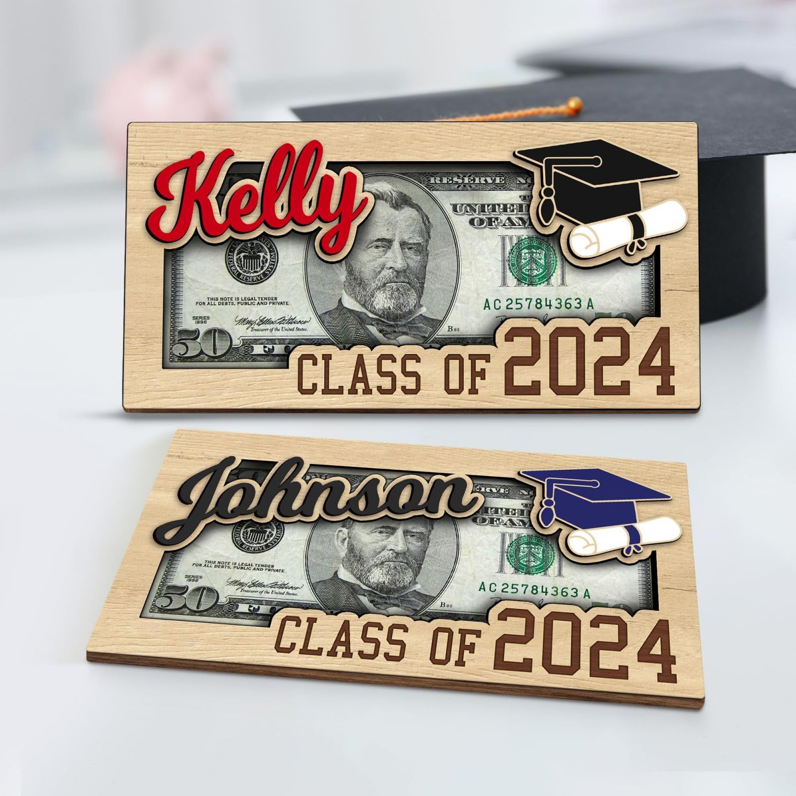 Personalized Graduation Money Holder - Custom Cash Gift Envelope for Graduation, Easter & Special Occasions - 2024 Unique Keepsake (MH-A) - Perfect for Graduation Parties, Easter Celebrations & Thoughtful Gift Giving