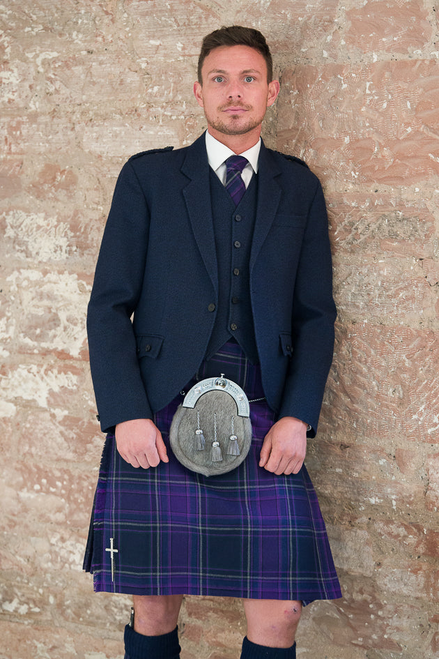 Premium Galloway Heather Tartan Kilt for Men & Boys | Traditional Scottish Highland Dress for Weddings, Festivals & Formal Events
