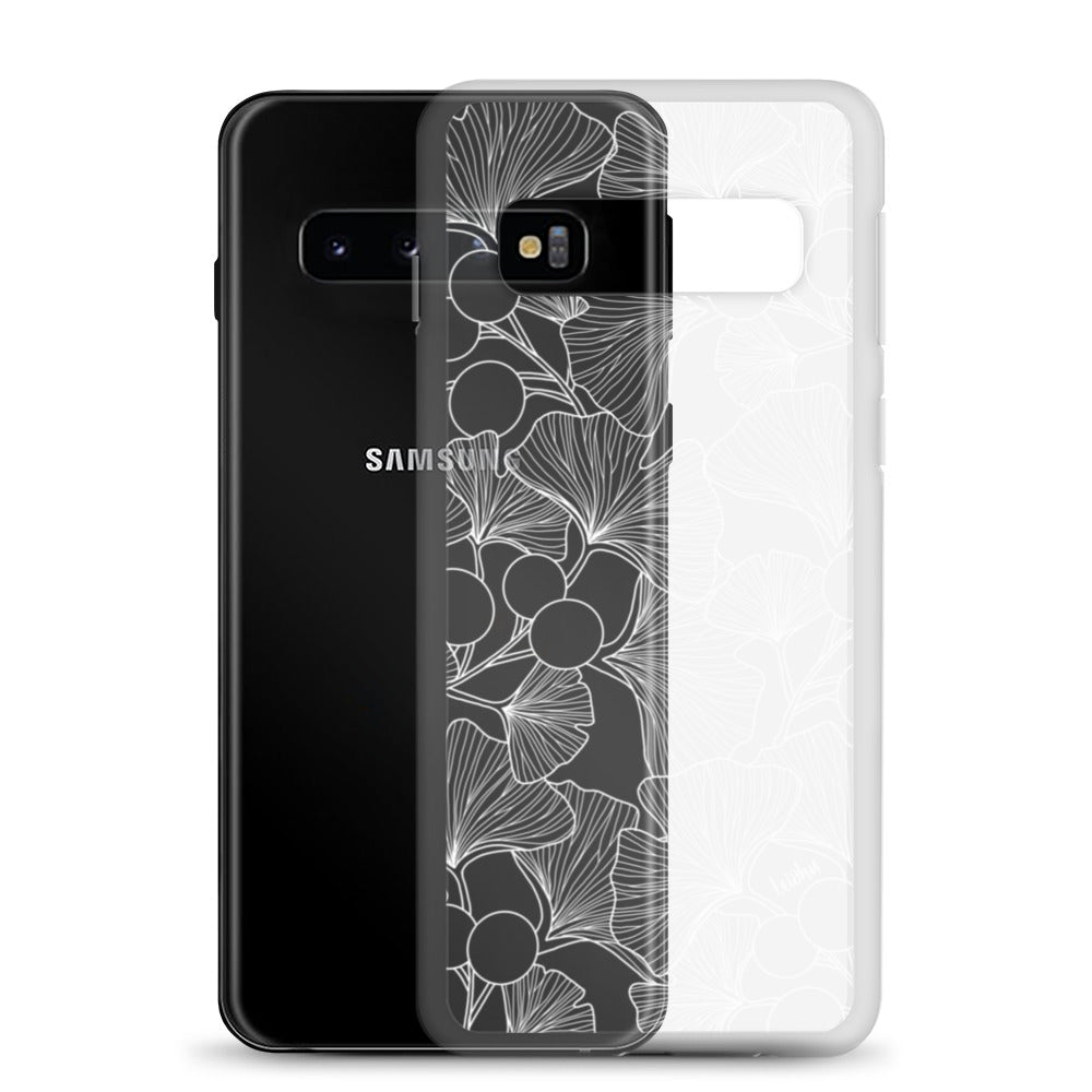 Premium Gingko Clear Case for Samsung Galaxy - Slim Protective Phone Cover for Everyday Use, Travel & Work