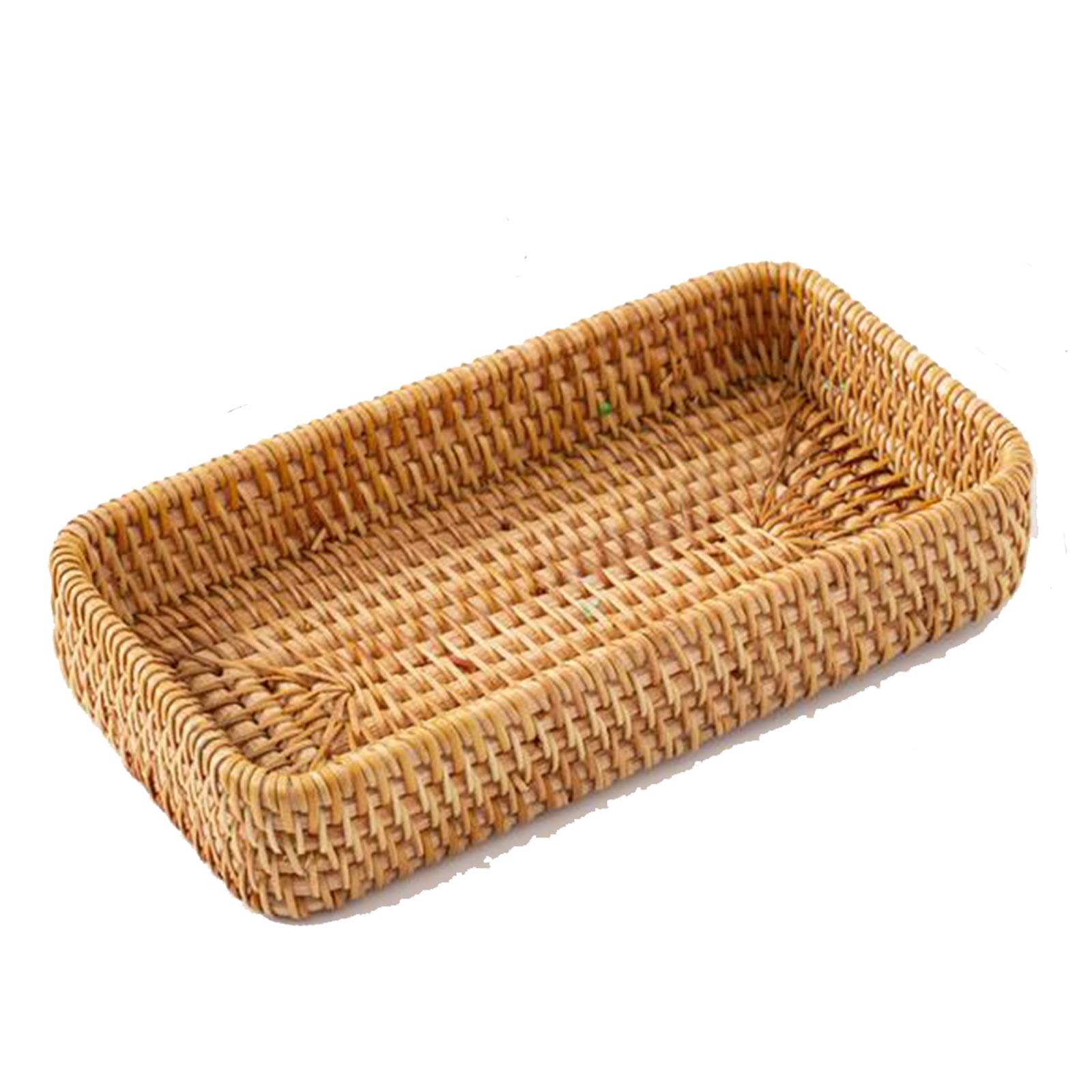 HOLPPO Large Bread Proofing Basket - Natural Rattan Woven Bread Dough Rising Basket, Square Bread Box for Sourdough, Baguette & Artisan Bread Making - Perfect for Kitchen Storage, Home Decor & Fruit Serving Tray (Size A)