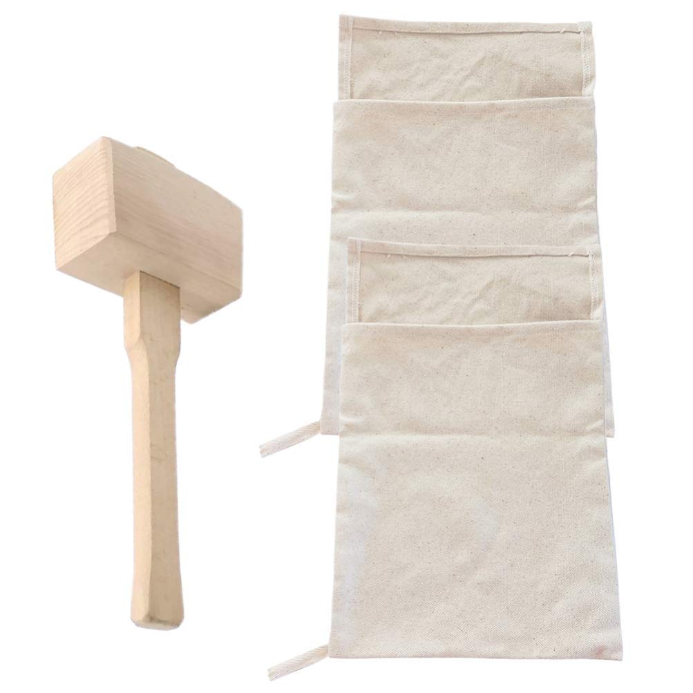 3pcs Reusable Canvas Ice Bags for Crushing & Drying Ice - Bartender Kit, Waiter Tool & Restaurant Supply - Perfect for Cocktail Bars, Home Kitchens & Commercial Use